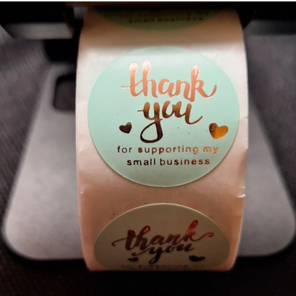 NWT - 50 Thank You Cards +500Thank You Stickers 3.5W x 2H